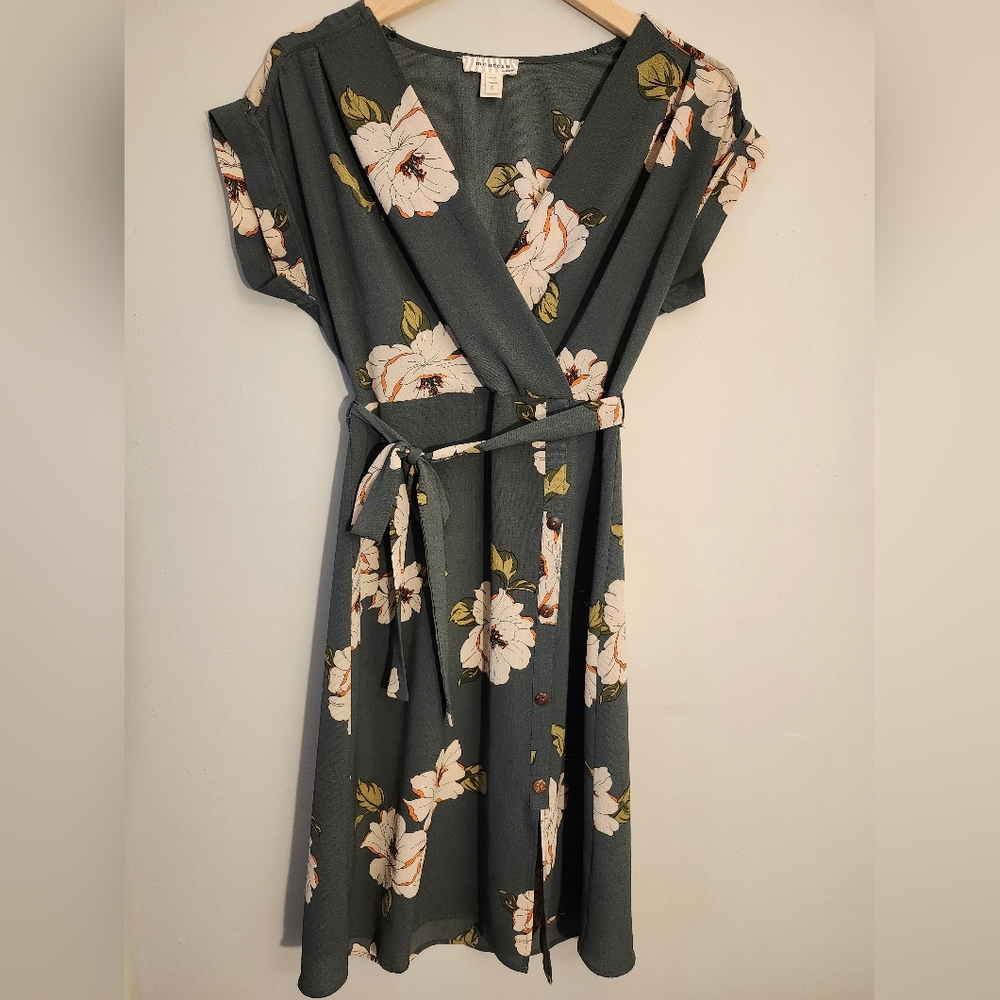 Monteau Green Floral Dress